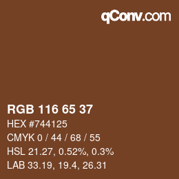 Color code: RGB 116 65 37 | qconv.com