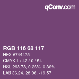 カラーコード: RGB 116 68 117 | qconv.com