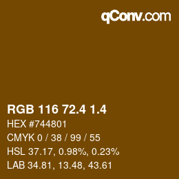 カラーコード: RGB 116 72.4 1.4 | qconv.com