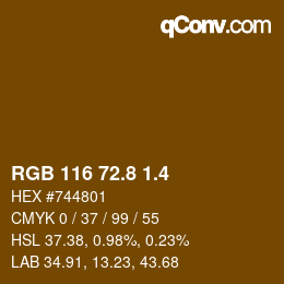 カラーコード: RGB 116 72.8 1.4 | qconv.com