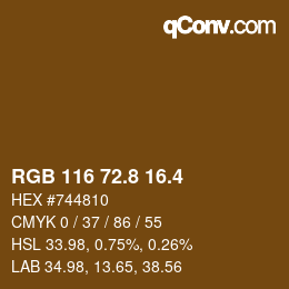 カラーコード: RGB 116 72.8 16.4 | qconv.com