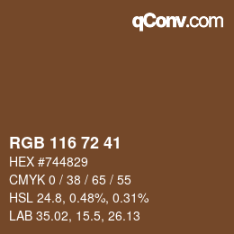Color code: RGB 116 72 41 | qconv.com