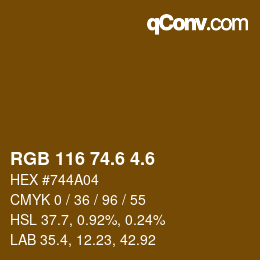 カラーコード: RGB 116 74.6 4.6 | qconv.com