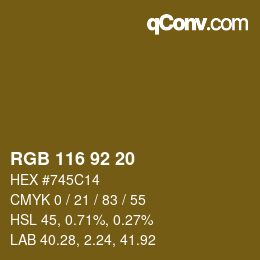 カラーコード: RGB 116 92 20 | qconv.com