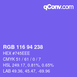 Color code: RGB 116 94 238 | qconv.com