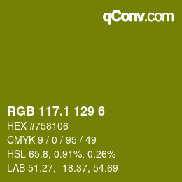 カラーコード: RGB 117.1 129 6 | qconv.com