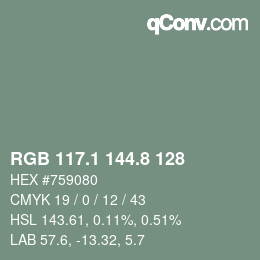 Color code: RGB 117.1 144.8 128 | qconv.com