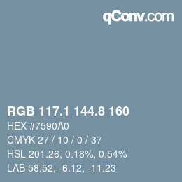 Code couleur: RGB 117.1 144.8 160 | qconv.com