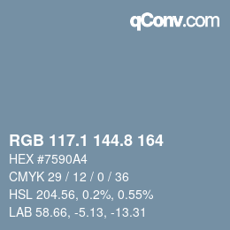Color code: RGB 117.1 144.8 164 | qconv.com