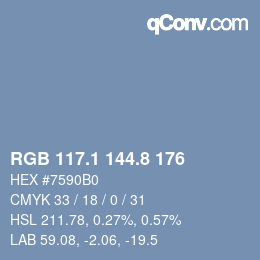 Color code: RGB 117.1 144.8 176 | qconv.com