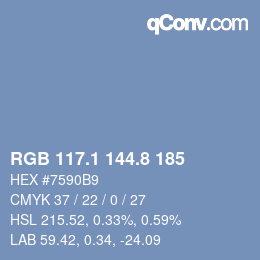 Color code: RGB 117.1 144.8 185 | qconv.com