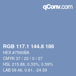 Color code: RGB 117.1 144.8 186 | qconv.com