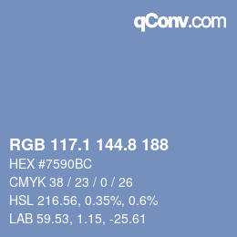 Farbcode: RGB 117.1 144.8 188 | qconv.com