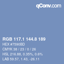 Color code: RGB 117.1 144.8 189 | qconv.com