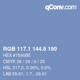 Color code: RGB 117.1 144.8 190 | qconv.com