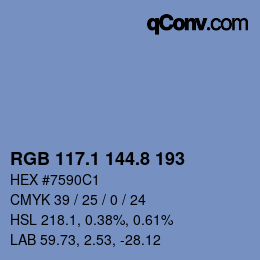 Color code: RGB 117.1 144.8 193 | qconv.com