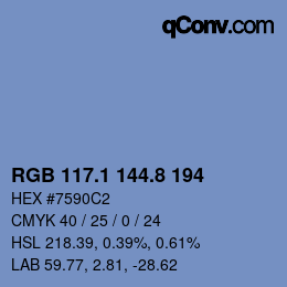 Color code: RGB 117.1 144.8 194 | qconv.com