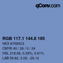 Color code: RGB 117.1 144.8 195 | qconv.com