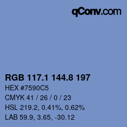 Color code: RGB 117.1 144.8 197 | qconv.com