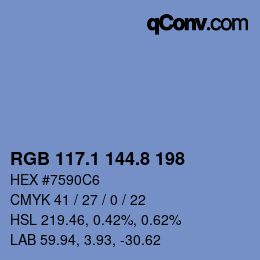 Farbcode: RGB 117.1 144.8 198 | qconv.com