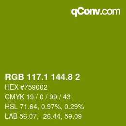 カラーコード: RGB 117.1 144.8 2 | qconv.com