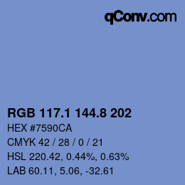 Color code: RGB 117.1 144.8 202 | qconv.com