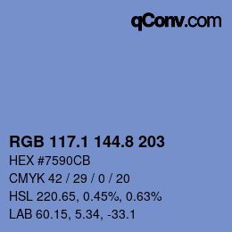 Color code: RGB 117.1 144.8 203 | qconv.com
