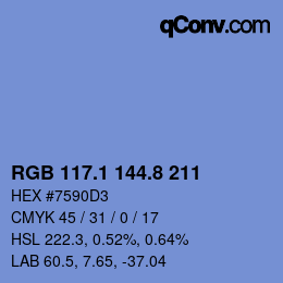 Color code: RGB 117.1 144.8 211 | qconv.com