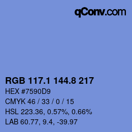 Código de color: RGB 117.1 144.8 217 | qconv.com