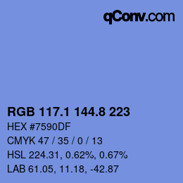 Color code: RGB 117.1 144.8 223 | qconv.com
