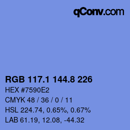 Color code: RGB 117.1 144.8 226 | qconv.com
