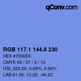 Color code: RGB 117.1 144.8 230 | qconv.com