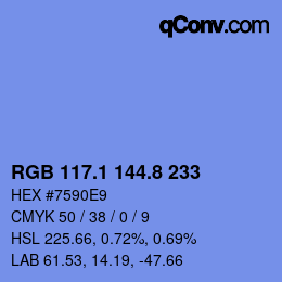 Color code: RGB 117.1 144.8 233 | qconv.com
