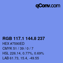 Color code: RGB 117.1 144.8 237 | qconv.com