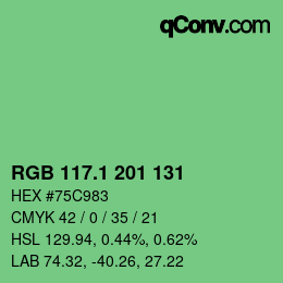 カラーコード: RGB 117.1 201 131 | qconv.com