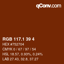 カラーコード: RGB 117.1 39 4 | qconv.com