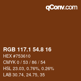 カラーコード: RGB 117.1 54.8 16 | qconv.com