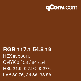Color code: RGB 117.1 54.8 19 | qconv.com