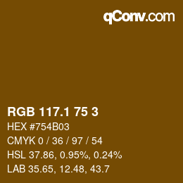 カラーコード: RGB 117.1 75 3 | qconv.com
