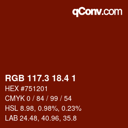カラーコード: RGB 117.3 18.4 1 | qconv.com