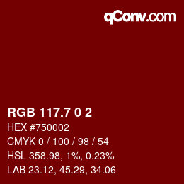 カラーコード: RGB 117.7 0 2 | qconv.com