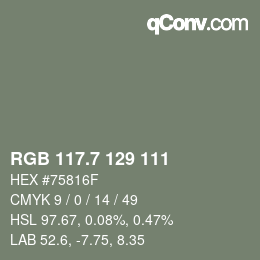 カラーコード: RGB 117.7 129 111 | qconv.com