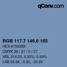 カラーコード: RGB 117.7 146.6 185 | qconv.com
