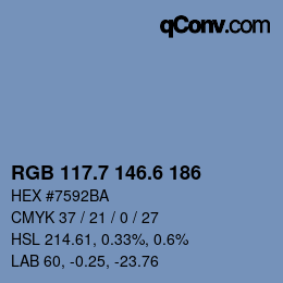 カラーコード: RGB 117.7 146.6 186 | qconv.com