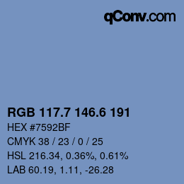 カラーコード: RGB 117.7 146.6 191 | qconv.com