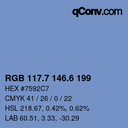 カラーコード: RGB 117.7 146.6 199 | qconv.com