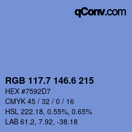カラーコード: RGB 117.7 146.6 215 | qconv.com
