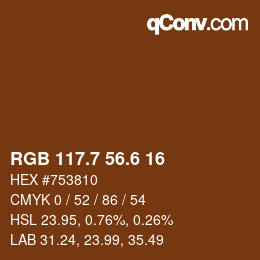 カラーコード: RGB 117.7 56.6 16 | qconv.com