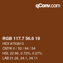 カラーコード: RGB 117.7 56.6 19 | qconv.com