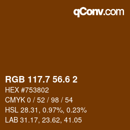 カラーコード: RGB 117.7 56.6 2 | qconv.com